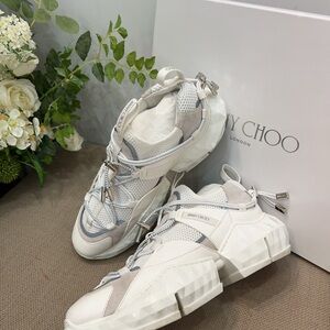 Jimmy Choo White and Gray Women's Sneakers